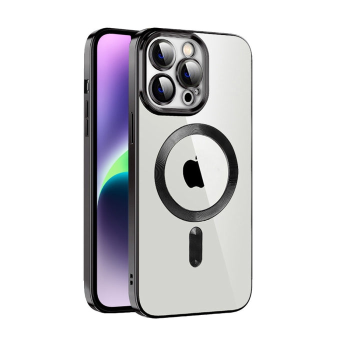 Caja de teléfono MagSafe de TPU con revestimiento de textura de CD con película de lente, For iPhone 14, For iPhone 14 Plus, For iPhone 14 Pro, For iPhone 14 Pro Max, For iPhone 13, For iPhone 13 Pro, For iPhone 13 Pro Max, For iPhone 12               ...