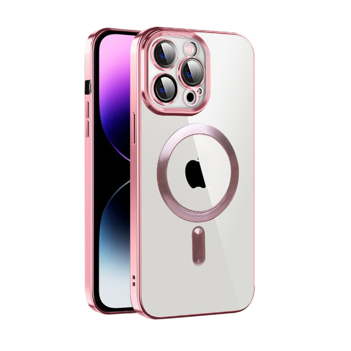 Caja de teléfono MagSafe de TPU con revestimiento de textura de CD con película de lente, For iPhone 14, For iPhone 14 Plus, For iPhone 14 Pro, For iPhone 14 Pro Max, For iPhone 13, For iPhone 13 Pro, For iPhone 13 Pro Max, For iPhone 12               ...