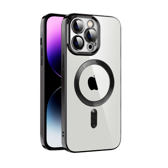 Caja de teléfono MagSafe de TPU con revestimiento de textura de CD con película de lente, For iPhone 14, For iPhone 14 Plus, For iPhone 14 Pro, For iPhone 14 Pro Max, For iPhone 13, For iPhone 13 Pro, For iPhone 13 Pro Max, For iPhone 12               ...