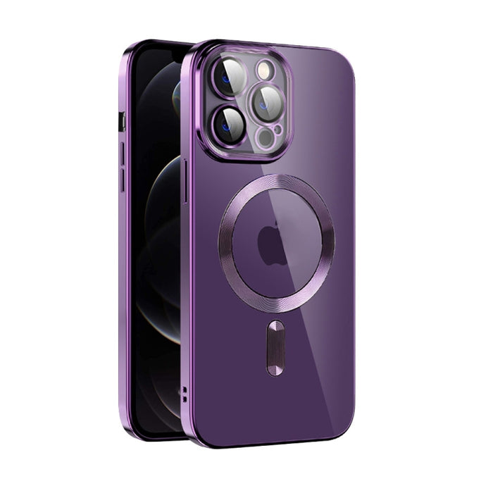 Caja de teléfono MagSafe de TPU con revestimiento de textura de CD con película de lente, For iPhone 14, For iPhone 14 Plus, For iPhone 14 Pro, For iPhone 14 Pro Max, For iPhone 13, For iPhone 13 Pro, For iPhone 13 Pro Max, For iPhone 12               ...