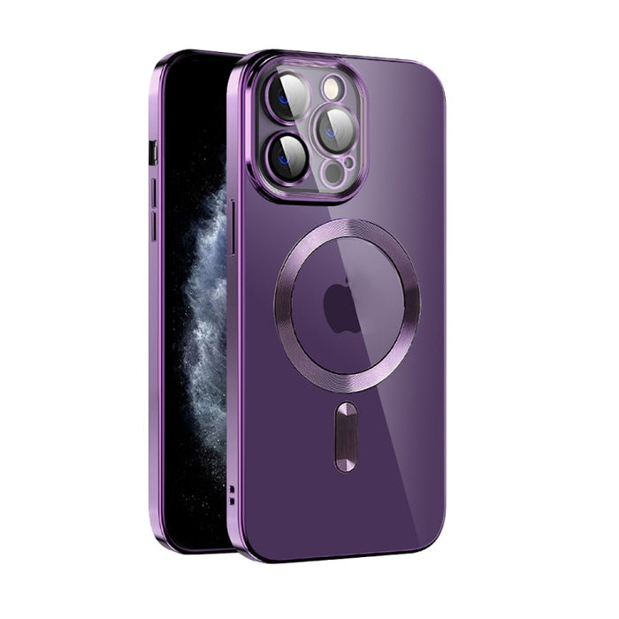 Caja de teléfono MagSafe de TPU con revestimiento de textura de CD con película de lente, For iPhone 14, For iPhone 14 Plus, For iPhone 14 Pro, For iPhone 14 Pro Max, For iPhone 13, For iPhone 13 Pro, For iPhone 13 Pro Max, For iPhone 12               ...