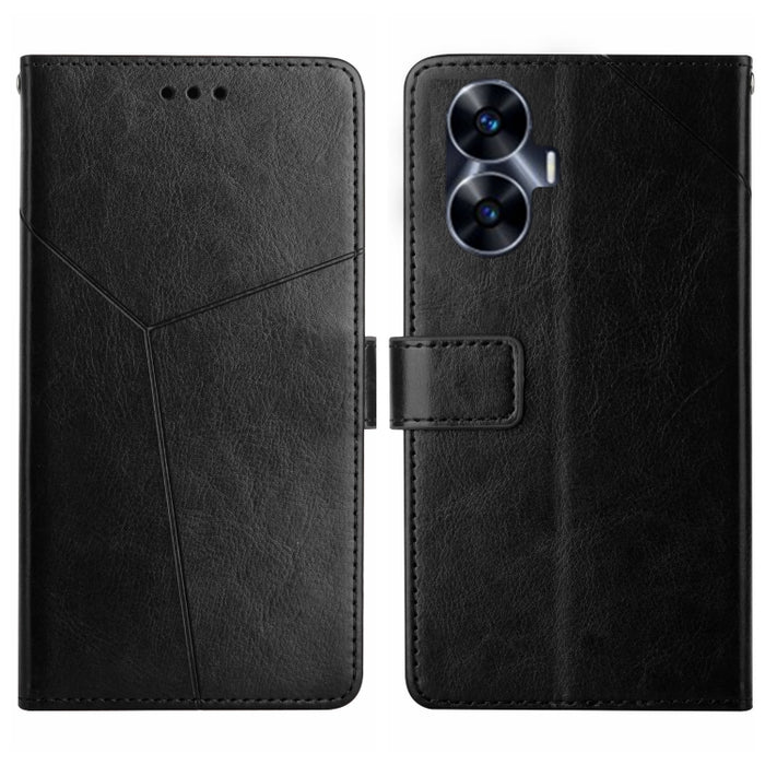 HT01 Estuche para teléfono de cuero con tapa y patrón en forma de Y, For Realme C55, For Xiaomi Redmi Note 12 4G Global, For Honor X9a 5G / Magic5 Lite, For Honor X5 4G