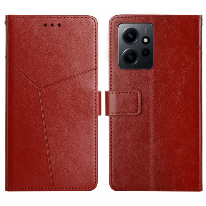 HT01 Estuche para teléfono de cuero con tapa y patrón en forma de Y, For Realme C55, For Xiaomi Redmi Note 12 4G Global, For Honor X9a 5G / Magic5 Lite, For Honor X5 4G