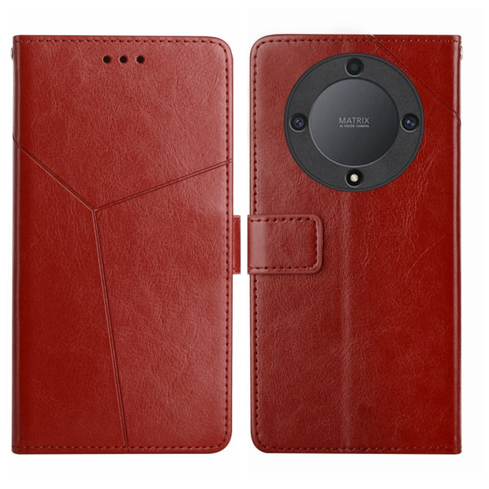 HT01 Estuche para teléfono de cuero con tapa y patrón en forma de Y, For Realme C55, For Xiaomi Redmi Note 12 4G Global, For Honor X9a 5G / Magic5 Lite, For Honor X5 4G