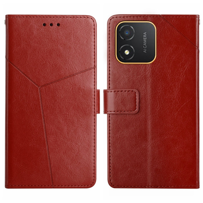 HT01 Estuche para teléfono de cuero con tapa y patrón en forma de Y, For Realme C55, For Xiaomi Redmi Note 12 4G Global, For Honor X9a 5G / Magic5 Lite, For Honor X5 4G