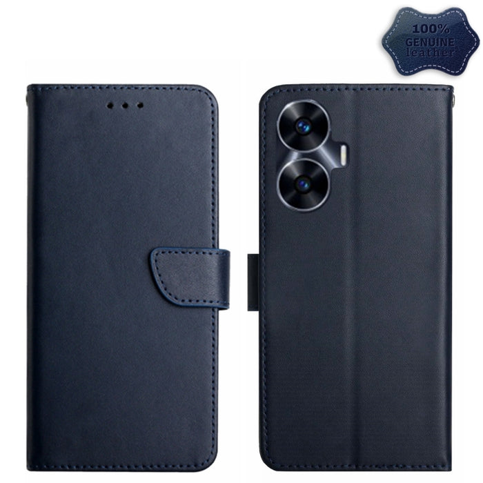 Estuche para teléfono con tapa a prueba de huellas dactilares de cuero genuino, For Realme C55, For Xiaomi Redmi Note 12 4G Global, For Honor X9a 5G / Magic5 Lite, For Honor X5 4G