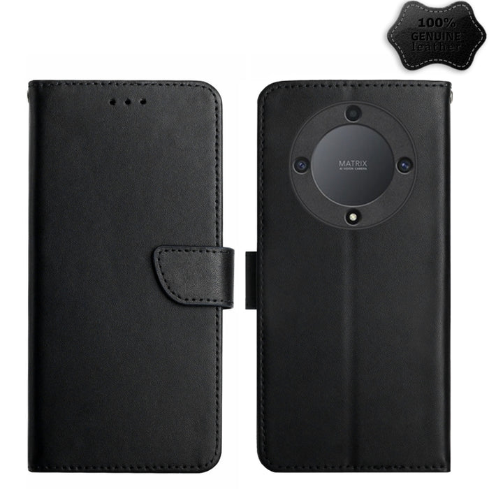 Estuche para teléfono con tapa a prueba de huellas dactilares de cuero genuino, For Realme C55, For Xiaomi Redmi Note 12 4G Global, For Honor X9a 5G / Magic5 Lite, For Honor X5 4G