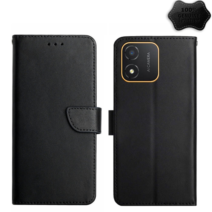 Estuche para teléfono con tapa a prueba de huellas dactilares de cuero genuino, For Realme C55, For Xiaomi Redmi Note 12 4G Global, For Honor X9a 5G / Magic5 Lite, For Honor X5 4G