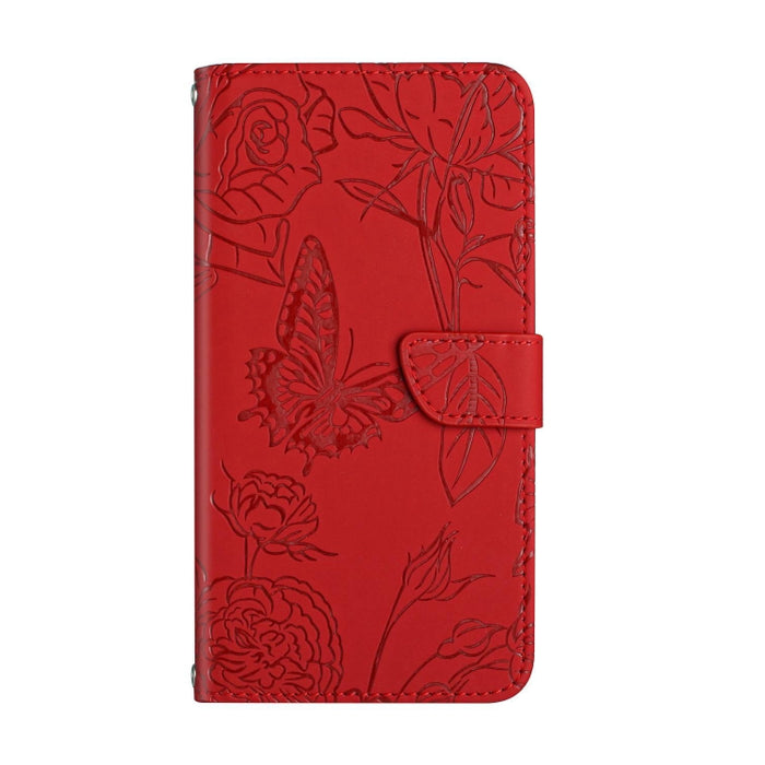 HT03 Skin Feel Butterfly Estuche de cuero con tapa en relieve para teléfono, For Realme C55, For Xiaomi Redmi Note 12 4G Global, For Honor X9a 5G / Magic5 Lite, For Honor X5 4G