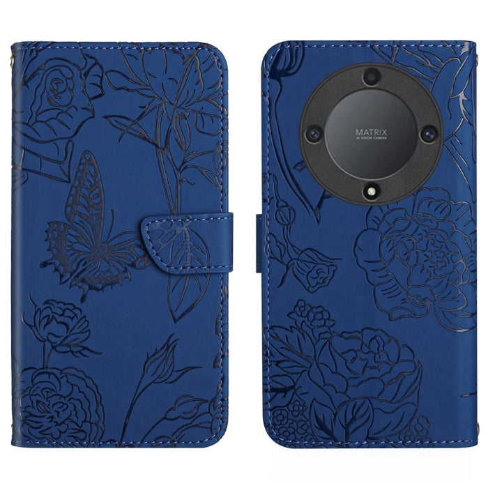 HT03 Skin Feel Butterfly Estuche de cuero con tapa en relieve para teléfono, For Realme C55, For Xiaomi Redmi Note 12 4G Global, For Honor X9a 5G / Magic5 Lite, For Honor X5 4G