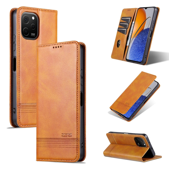 AZNS Funda de cuero con tapa magnética con textura de becerro para teléfono, For Huawei Enjoy 50z, For Huawei nova Y61, For Xiaomi Redmi K60 / K60 Pro