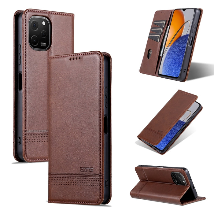 AZNS Funda de cuero con tapa magnética con textura de becerro para teléfono, For Huawei Enjoy 50z, For Huawei nova Y61, For Xiaomi Redmi K60 / K60 Pro