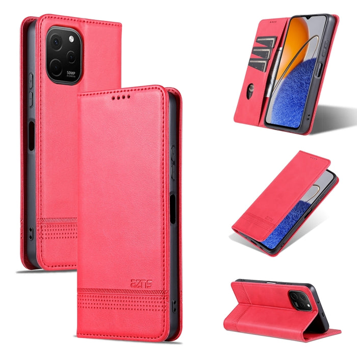 AZNS Funda de cuero con tapa magnética con textura de becerro para teléfono, For Huawei Enjoy 50z, For Huawei nova Y61, For Xiaomi Redmi K60 / K60 Pro