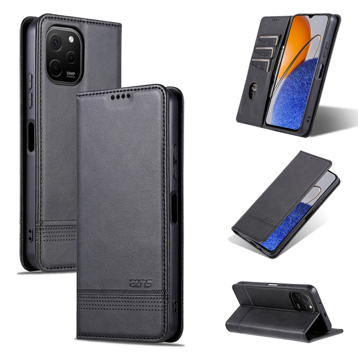 AZNS Funda de cuero con tapa magnética con textura de becerro para teléfono, For Huawei Enjoy 50z, For Huawei nova Y61, For Xiaomi Redmi K60 / K60 Pro