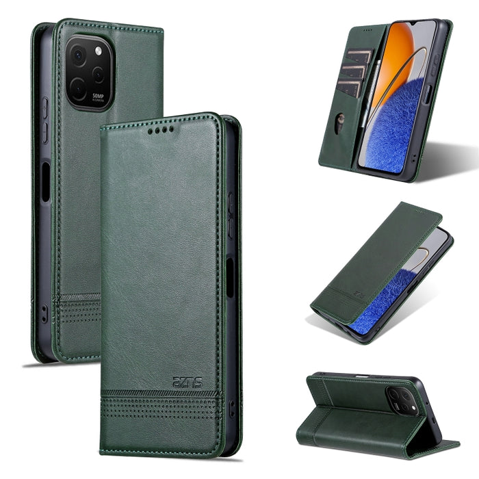 AZNS Funda de cuero con tapa magnética con textura de becerro para teléfono, For Huawei Enjoy 50z, For Huawei nova Y61, For Xiaomi Redmi K60 / K60 Pro