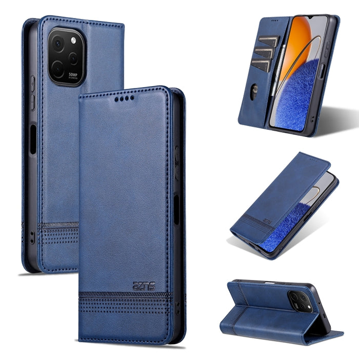 AZNS Funda de cuero con tapa magnética con textura de becerro para teléfono, For Huawei Enjoy 50z, For Huawei nova Y61, For Xiaomi Redmi K60 / K60 Pro