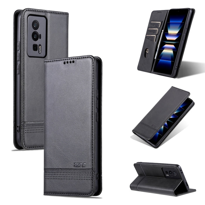 AZNS Funda de cuero con tapa magnética con textura de becerro para teléfono, For Huawei Enjoy 50z, For Huawei nova Y61, For Xiaomi Redmi K60 / K60 Pro