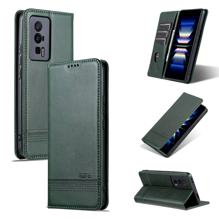 AZNS Funda de cuero con tapa magnética con textura de becerro para teléfono, For Huawei Enjoy 50z, For Huawei nova Y61, For Xiaomi Redmi K60 / K60 Pro