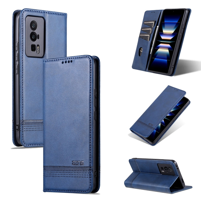 AZNS Funda de cuero con tapa magnética con textura de becerro para teléfono, For Huawei Enjoy 50z, For Huawei nova Y61, For Xiaomi Redmi K60 / K60 Pro