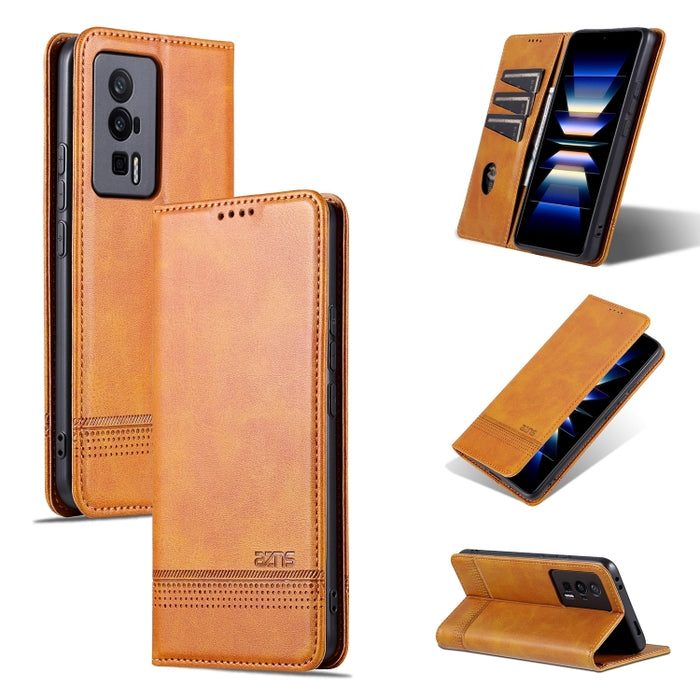 AZNS Funda de cuero con tapa magnética con textura de becerro para teléfono, For Huawei Enjoy 50z, For Huawei nova Y61, For Xiaomi Redmi K60 / K60 Pro