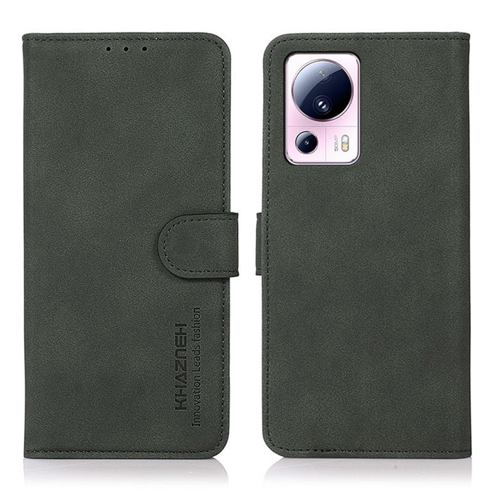 KHAZNEH Estuche para teléfono de cuero con textura mate, For Xiaomi 13 Lite / Civi 2