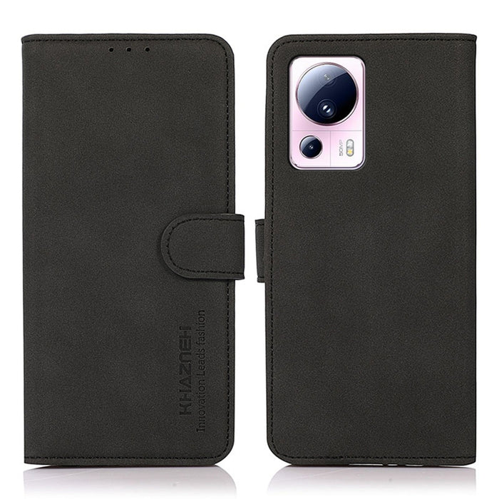 KHAZNEH Estuche para teléfono de cuero con textura mate, For Xiaomi 13 Lite / Civi 2