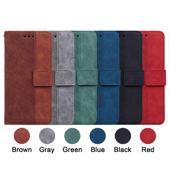 Estuche para teléfono de cuero con relieve geométrico, For Honor X7a, For Samsung Galaxy A04e / F04 / M04, For Sony Xperia 1 IV 2023, For Sony Xperia 10 IV 2023, For Xiaomi 13 5G, For Xiaomi 13 Pro, For Xiaomi Redmi Note 12 5G                          ...