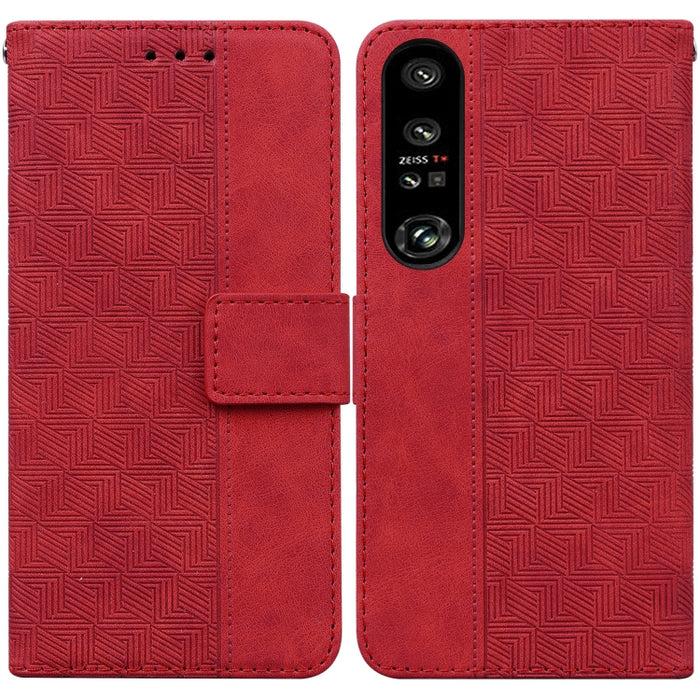 Estuche para teléfono de cuero con relieve geométrico, For Honor X7a, For Samsung Galaxy A04e / F04 / M04, For Sony Xperia 1 IV 2023, For Sony Xperia 10 IV 2023, For Xiaomi 13 5G, For Xiaomi 13 Pro, For Xiaomi Redmi Note 12 5G                          ...