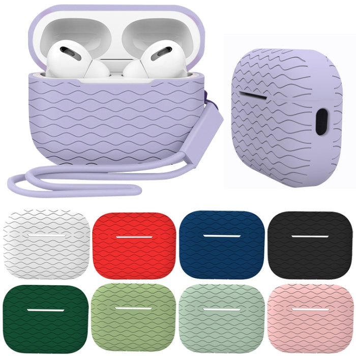 Estuche para auriculares de silicona con patrón de onda, For AirPods Pro 2