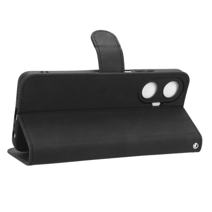 Estuche para teléfono de cuero con tapa magnética Skin Feel, For Realme C55, For TCL ION X, For vivo S16e, For Xiaomi Redmi Note 12 Pro+ 5G, For Honor X5, For Samsung Galaxy A24 4G, For ZTE Blade V40 Design