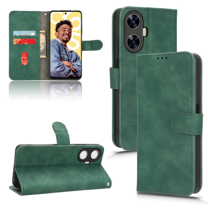 Estuche para teléfono de cuero con tapa magnética Skin Feel, For Realme C55, For TCL ION X, For vivo S16e, For Xiaomi Redmi Note 12 Pro+ 5G, For Honor X5, For Samsung Galaxy A24 4G, For ZTE Blade V40 Design