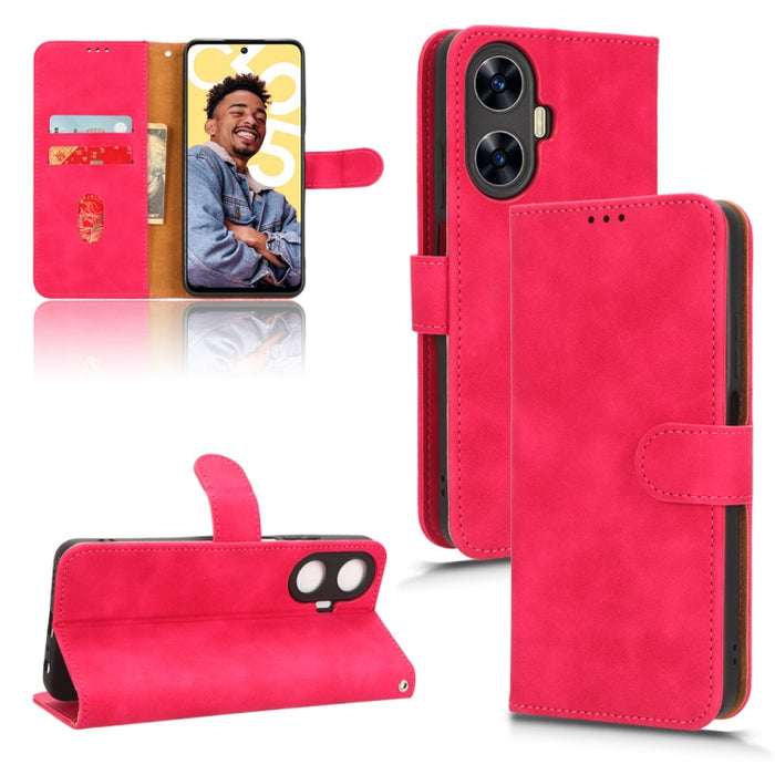 Estuche para teléfono de cuero con tapa magnética Skin Feel, For Realme C55, For TCL ION X, For vivo S16e, For Xiaomi Redmi Note 12 Pro+ 5G, For Honor X5, For Samsung Galaxy A24 4G, For ZTE Blade V40 Design