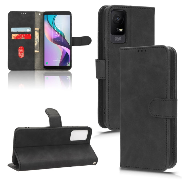 Estuche para teléfono de cuero con tapa magnética Skin Feel, For Realme C55, For TCL ION X, For vivo S16e, For Xiaomi Redmi Note 12 Pro+ 5G, For Honor X5, For Samsung Galaxy A24 4G, For ZTE Blade V40 Design
