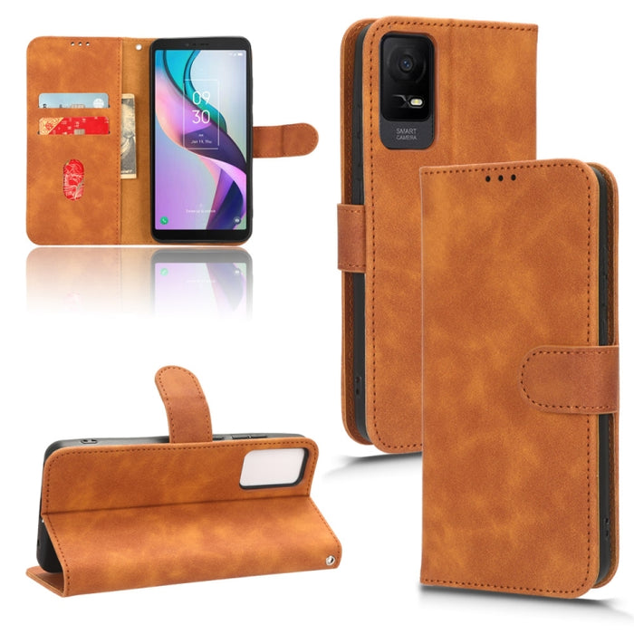 Estuche para teléfono de cuero con tapa magnética Skin Feel, For Realme C55, For TCL ION X, For vivo S16e, For Xiaomi Redmi Note 12 Pro+ 5G, For Honor X5, For Samsung Galaxy A24 4G, For ZTE Blade V40 Design