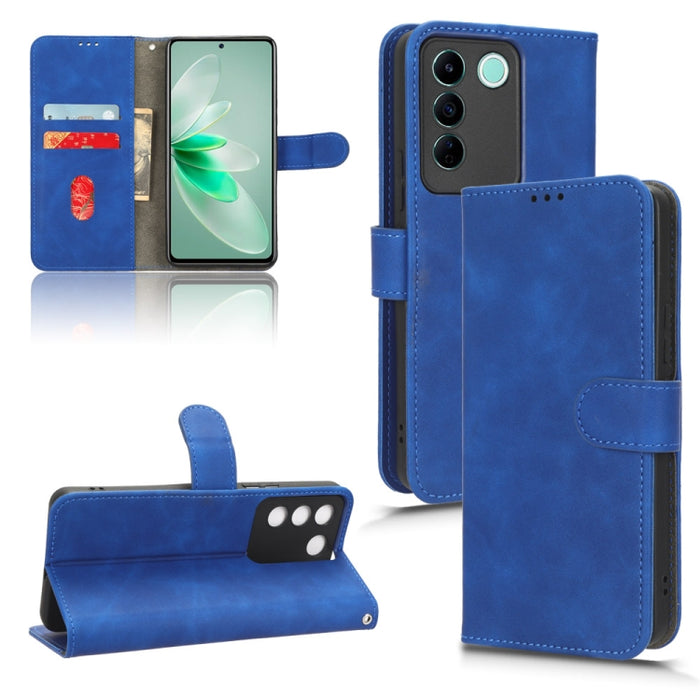 Estuche para teléfono de cuero con tapa magnética Skin Feel, For Realme C55, For TCL ION X, For vivo S16e, For Xiaomi Redmi Note 12 Pro+ 5G, For Honor X5, For Samsung Galaxy A24 4G, For ZTE Blade V40 Design