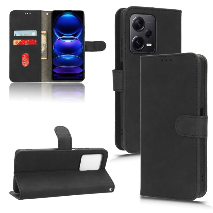 Estuche para teléfono de cuero con tapa magnética Skin Feel, For Realme C55, For TCL ION X, For vivo S16e, For Xiaomi Redmi Note 12 Pro+ 5G, For Honor X5, For Samsung Galaxy A24 4G, For ZTE Blade V40 Design