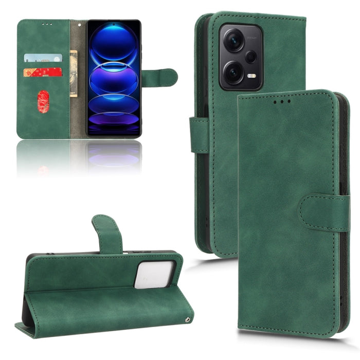 Estuche para teléfono de cuero con tapa magnética Skin Feel, For Realme C55, For TCL ION X, For vivo S16e, For Xiaomi Redmi Note 12 Pro+ 5G, For Honor X5, For Samsung Galaxy A24 4G, For ZTE Blade V40 Design