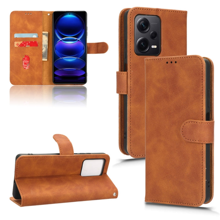 Estuche para teléfono de cuero con tapa magnética Skin Feel, For Realme C55, For TCL ION X, For vivo S16e, For Xiaomi Redmi Note 12 Pro+ 5G, For Honor X5, For Samsung Galaxy A24 4G, For ZTE Blade V40 Design
