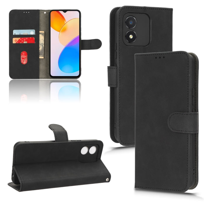 Estuche para teléfono de cuero con tapa magnética Skin Feel, For Realme C55, For TCL ION X, For vivo S16e, For Xiaomi Redmi Note 12 Pro+ 5G, For Honor X5, For Samsung Galaxy A24 4G, For ZTE Blade V40 Design