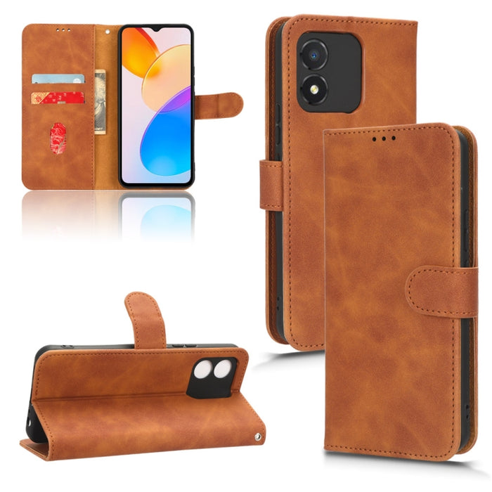 Estuche para teléfono de cuero con tapa magnética Skin Feel, For Realme C55, For TCL ION X, For vivo S16e, For Xiaomi Redmi Note 12 Pro+ 5G, For Honor X5, For Samsung Galaxy A24 4G, For ZTE Blade V40 Design