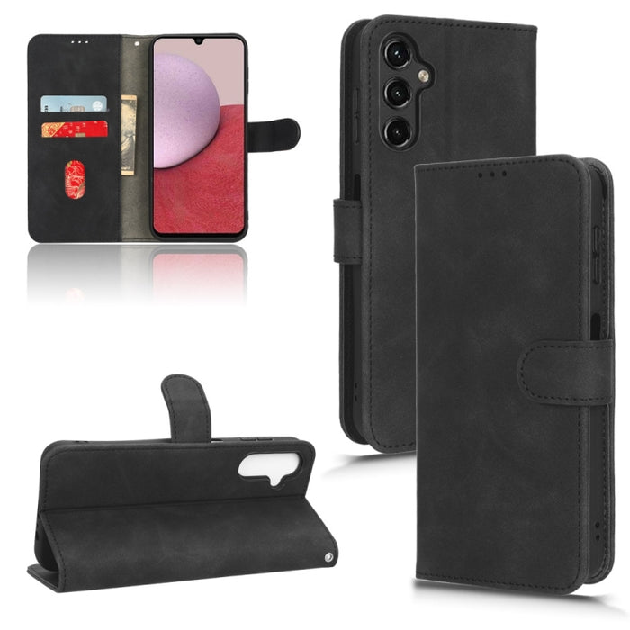 Estuche para teléfono de cuero con tapa magnética Skin Feel, For Realme C55, For TCL ION X, For vivo S16e, For Xiaomi Redmi Note 12 Pro+ 5G, For Honor X5, For Samsung Galaxy A24 4G, For ZTE Blade V40 Design