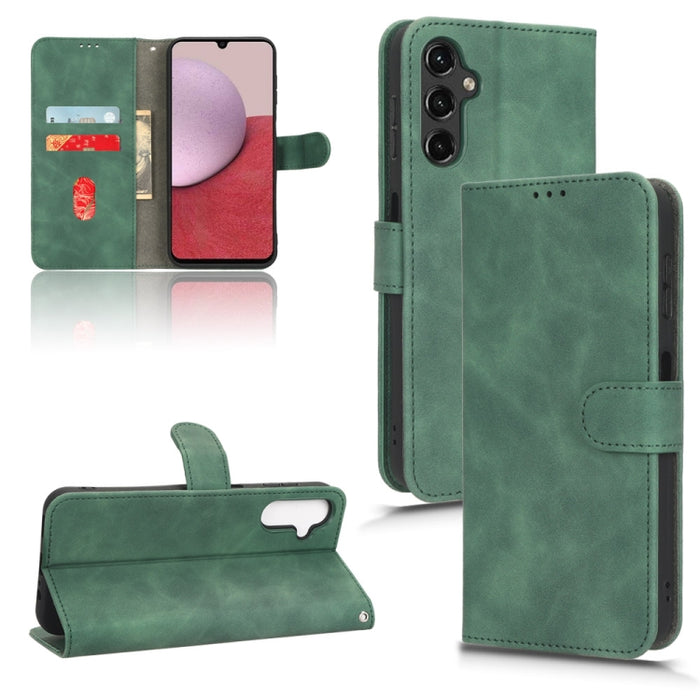 Estuche para teléfono de cuero con tapa magnética Skin Feel, For Realme C55, For TCL ION X, For vivo S16e, For Xiaomi Redmi Note 12 Pro+ 5G, For Honor X5, For Samsung Galaxy A24 4G, For ZTE Blade V40 Design