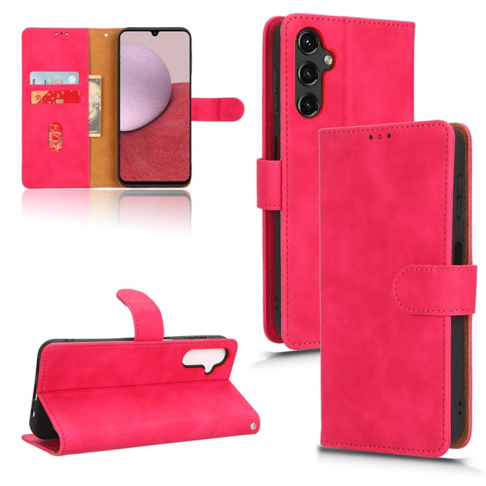 Estuche para teléfono de cuero con tapa magnética Skin Feel, For Realme C55, For TCL ION X, For vivo S16e, For Xiaomi Redmi Note 12 Pro+ 5G, For Honor X5, For Samsung Galaxy A24 4G, For ZTE Blade V40 Design