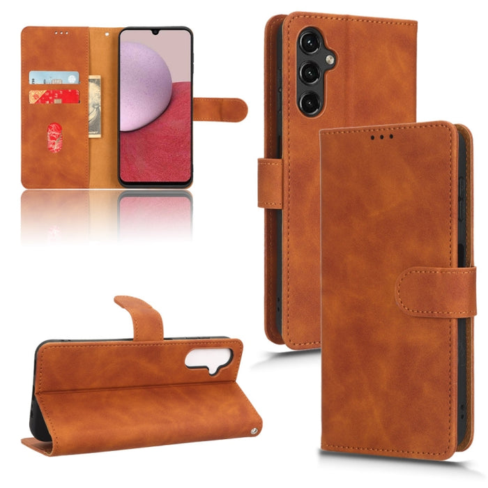 Estuche para teléfono de cuero con tapa magnética Skin Feel, For Realme C55, For TCL ION X, For vivo S16e, For Xiaomi Redmi Note 12 Pro+ 5G, For Honor X5, For Samsung Galaxy A24 4G, For ZTE Blade V40 Design