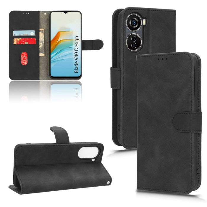 Estuche para teléfono de cuero con tapa magnética Skin Feel, For Realme C55, For TCL ION X, For vivo S16e, For Xiaomi Redmi Note 12 Pro+ 5G, For Honor X5, For Samsung Galaxy A24 4G, For ZTE Blade V40 Design