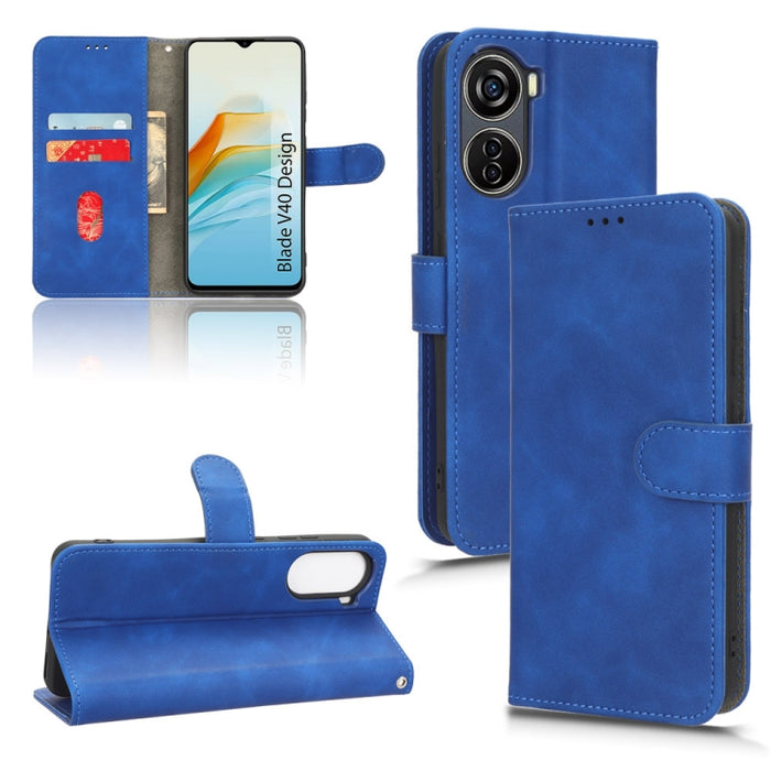 Estuche para teléfono de cuero con tapa magnética Skin Feel, For Realme C55, For TCL ION X, For vivo S16e, For Xiaomi Redmi Note 12 Pro+ 5G, For Honor X5, For Samsung Galaxy A24 4G, For ZTE Blade V40 Design