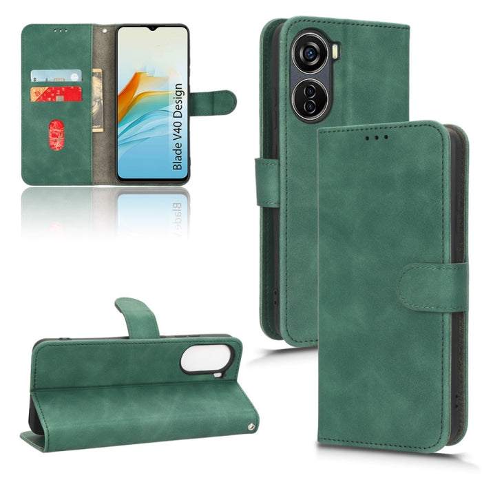 Estuche para teléfono de cuero con tapa magnética Skin Feel, For Realme C55, For TCL ION X, For vivo S16e, For Xiaomi Redmi Note 12 Pro+ 5G, For Honor X5, For Samsung Galaxy A24 4G, For ZTE Blade V40 Design
