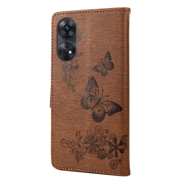Estuche para teléfono de cuero con tapa horizontal en relieve de mariposa, For OPPO Reno8 T 4G, For Xiaomi Redmi Note 12 5G Global / Poco X5 5G, For Xiaomi Redmi Note 12 Pro 5G Global, For Xiaomi Redmi Note 12 Pro+ 5G Global