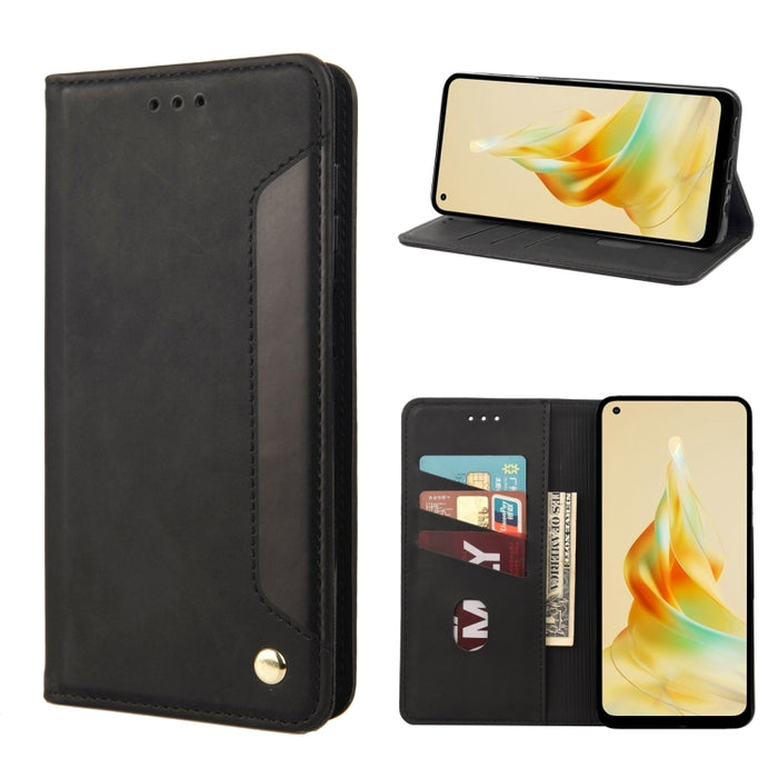 Estuche para teléfono de cuero con empalme de sensación de piel, For OPPO Reno8 T 4G, For Xiaomi Redmi Note 12 5G Global / Poco X5 5G, For Xiaomi Redmi Note 12 Pro 5G Global, For Xiaomi Redmi Note 12 Pro+ 5G Global