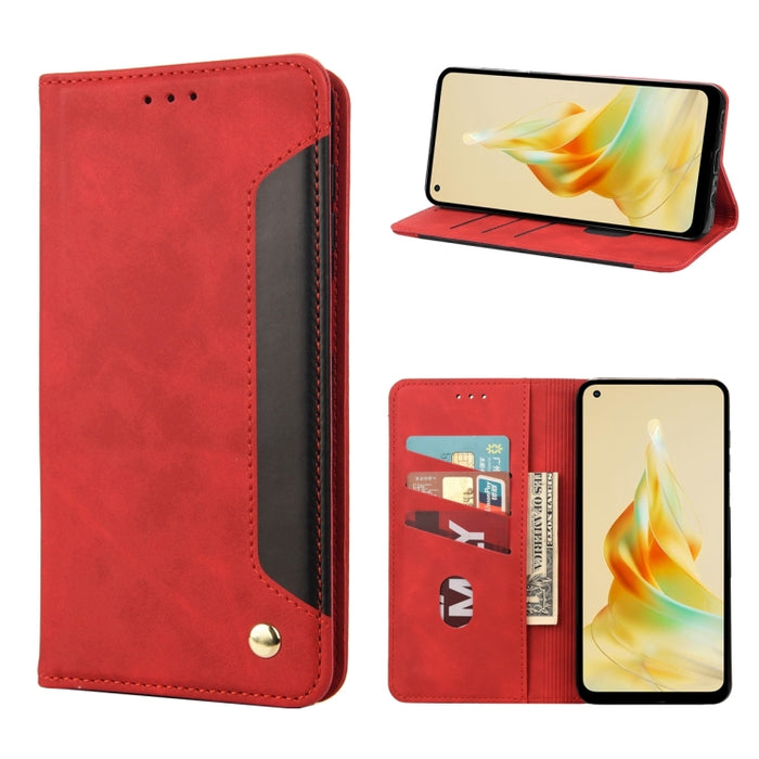 Estuche para teléfono de cuero con empalme de sensación de piel, For OPPO Reno8 T 4G, For Xiaomi Redmi Note 12 5G Global / Poco X5 5G, For Xiaomi Redmi Note 12 Pro 5G Global, For Xiaomi Redmi Note 12 Pro+ 5G Global